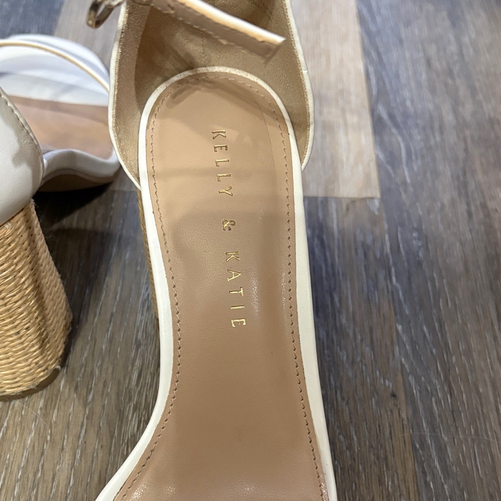 Kelly & Katie Cream Ankle-Strap Block Heel Sandals - Picture 2 of 5
